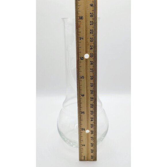 Vintage Toscany Etched Frosted Lily Glass Vase Hand Made In Romania 8" Floral - Picture 8 of 9